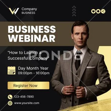Business webinar how to launch a successful company Modello PSD