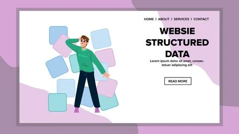 Business website structured data vector Illustrazione stock