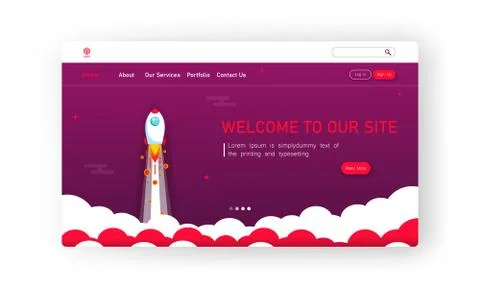 Business website template design. Vector illustration concept of web page. Ro Illustrazione stock