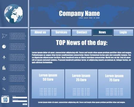 Business website template in editable vector format Stock Illustration