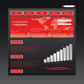 Business website template in editable vector format Stock Illustration