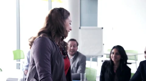 Business woman and executives in conference room Vídeo Stock 59380139