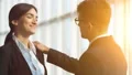 The business woman and a man talking. slow motion 4k or 4k+ Resolution