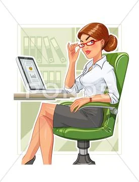 Business woman in armchair with laptop Stock Illustration