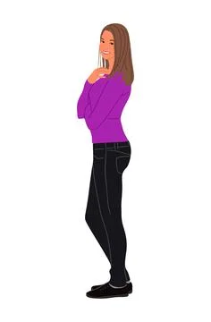 Business woman character vector isolate on white. Stock Illustration