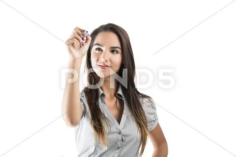 Business woman drawing Stock Photos