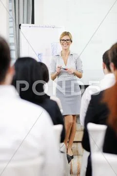 Business woman giving presentation Stock Photos