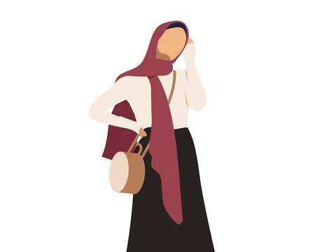 Business woman with hidjab Stock Illustration