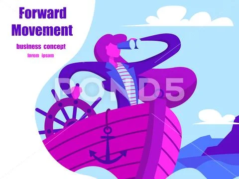 Business woman looking through binoculars Stock Illustration