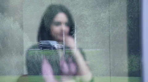 Business woman looking through window Stock Footage 59385903