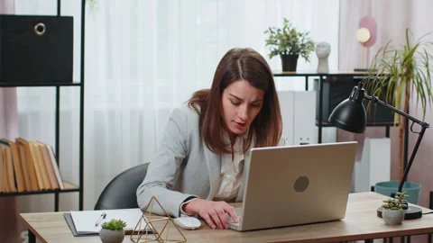 Business woman programmer software developer loses, system error virus bad news Stock Footage 293168952