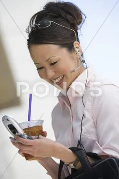 Business Woman Reading Text Message Stock Photos