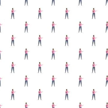 Business woman repeating pattern design presenting concept Stock Illustration