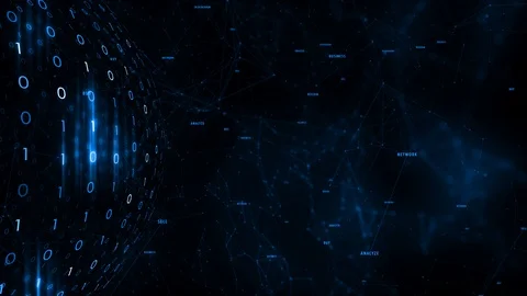 Business word cloud with binary numbers network Stock Footage 121910404