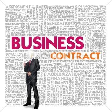 Business word cloud for business and finance concept, business contract Stock Illustration