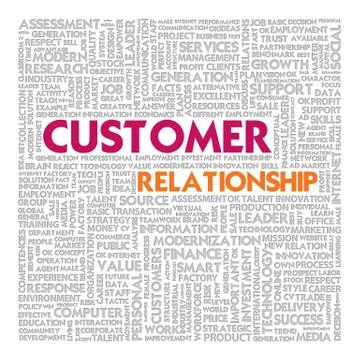 Business word cloud for business concept, customer relationship Stock Illustration