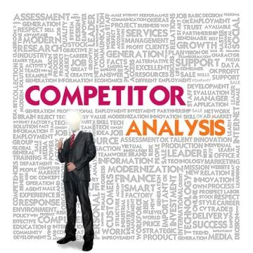 Business word cloud for business concept, competitor analysis Stock Illustration