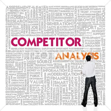 Business word cloud for business concept, competitor analysis Stock Illustration