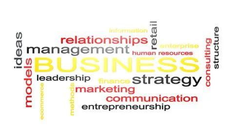 Business Word Cloud Text 3D Rendering Stock Illustration