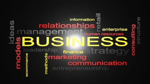 Business Word Cloud Text 3D Rendering Illustrazione stock