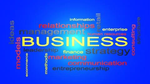 Business Word Cloud Text 3D Rendering Stock Illustration