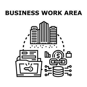 Business work area managing digital data and finances イラスト素材