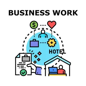 Business work concept representing career success and remote job Stock Illustration