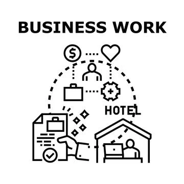 Business work concept representing career success and remote job Stock Illustration