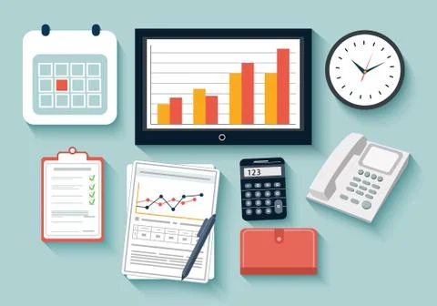 Business work elements Illustrazione stock