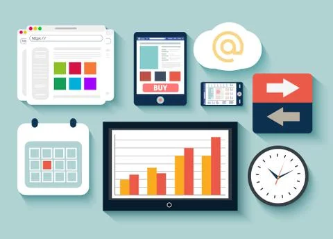 Business work elements Illustrazione stock