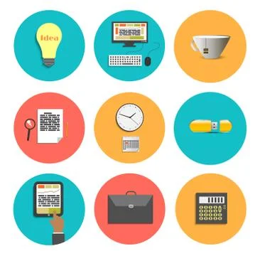 Business work elements Stock Illustration