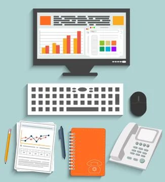 Business work elements Stock Illustration