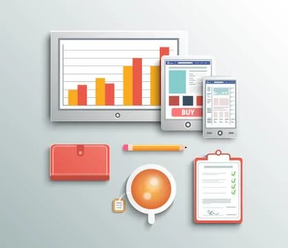 Business work elements Stockillustratie