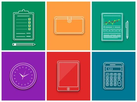 Business work elements Stock Illustration