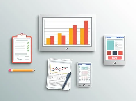 Business work elements Stock Illustration