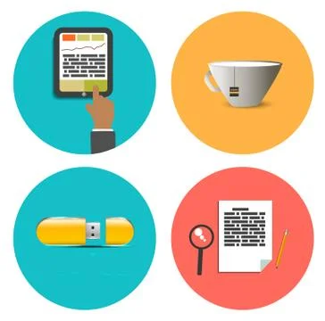 Business work elements Stockillustratie