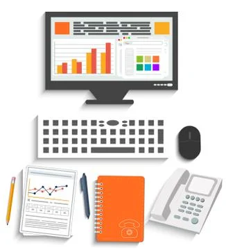 Business work elements Illustrazione stock