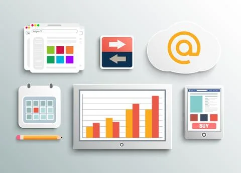 Business work elements 스톡 일러스트