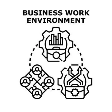 Business work environment concept creating successful teamwork strategy Stock Illustration