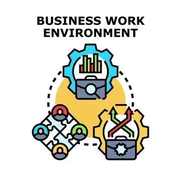 Business work environment concept creating successful teamwork strategy Stock Illustration