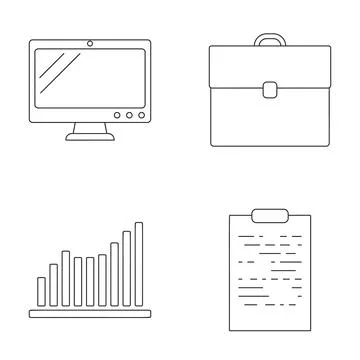 Business work icons set representing office tools Stock Illustration