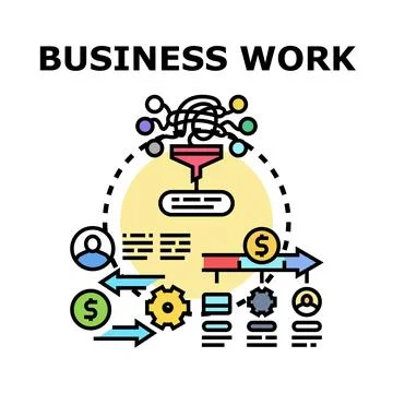 Business work process optimizing workflow and financial management Stock Illustration