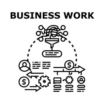 Business work process optimizing workflow and financial management Stock Illustration