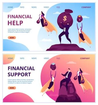 Business work superhero in suit, success people man woman manager character Stock Illustration