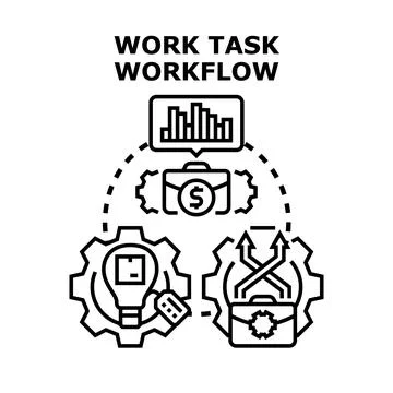 Business work task workflow process concept illustration Stock Illustration