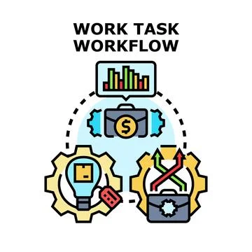 Business work task workflow process concept illustration Stock Illustration