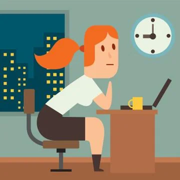 Business work time lag delay vector illusutration Stock Illustration