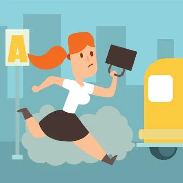 Business work time lag delay vector illusutration Illustrazione stock