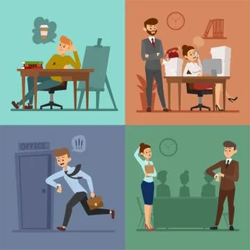 Business work time lag vector illusutration Stock Illustration