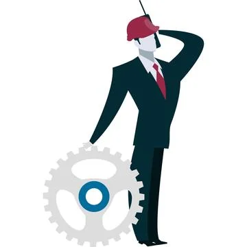 Business worker engineer in helmet vector icon Stock Illustration